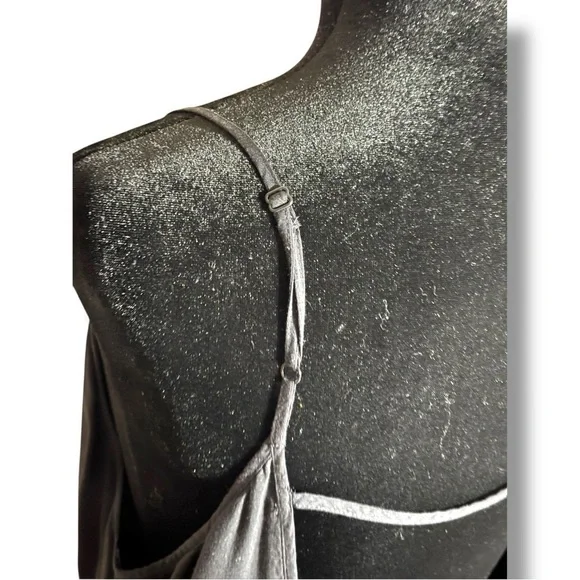 Talula Classic Black Sleeveless Skinny Strap Tiered Empire Waist Mini Dress - Picture 7 of 16